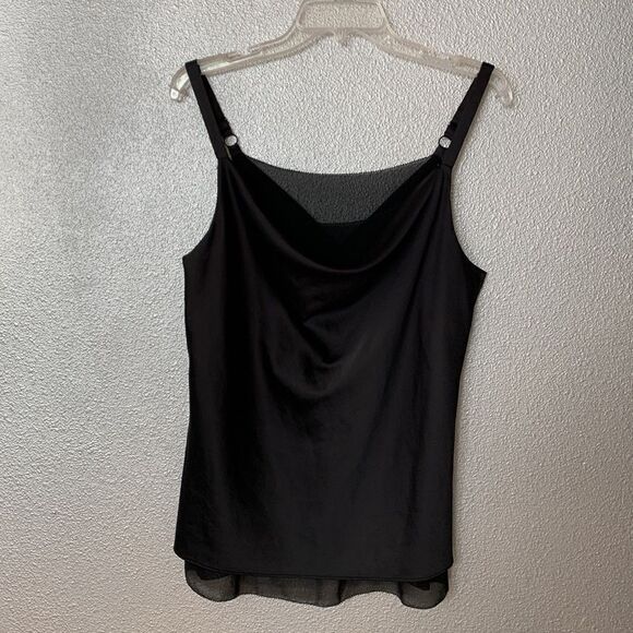 🟢3 items $20—WHBM satin cami w chiffon lining showing through drapey neckline - Picture 10 of 11